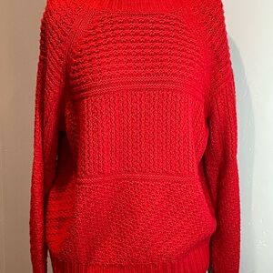 Time and Tru Vibrant Red Crew Neck Sweater